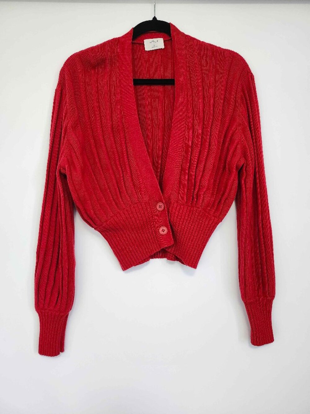 Aritzia Wilfred thais cardigan size s red, Wilfred plunge front cardigan